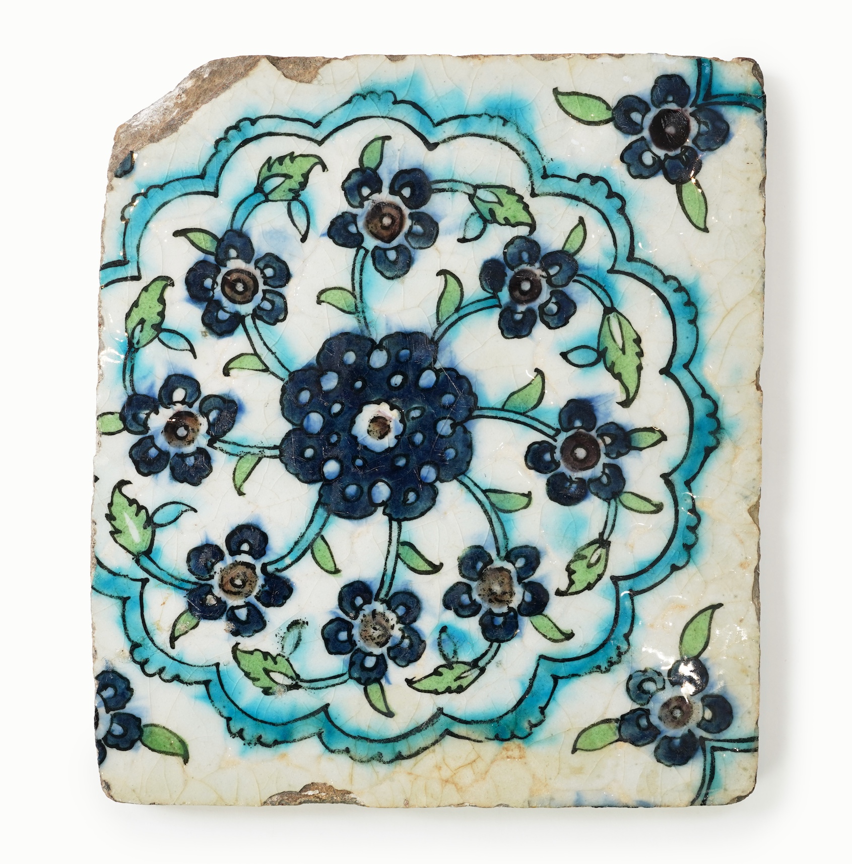 A Damascus Iznik style fritware tile, late 16th/early 17th century